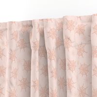 Scattered spiderwebs  -  pastel peach and cream  //  Small scale