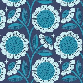 S - In Full Bloom - navy and blue