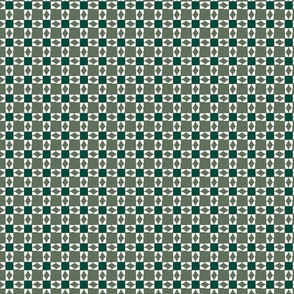 Cozy cabin sawtooth stars quilting shapes, dark sage green and reseda green