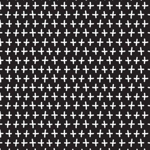 Plus Sign Symbols in Black and White Blender Coordinating Ditsy Print