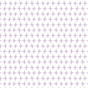 Plus Sign Symbols in White and Pastel Lavender Purple  Coordinating Ditsy Print