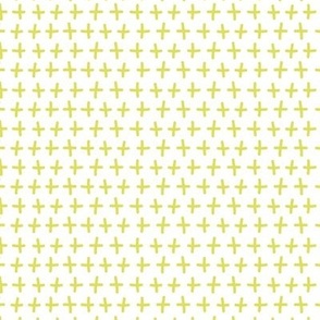 Plus Sign Symbols in White and Pastel Lime Green  Blender Coordinating Ditsy Print