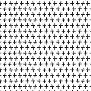 Plus Sign Symbols in White and Black Blender Coordinating Ditsy Print