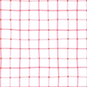 2" hand drawn grid/pinks with orange squares