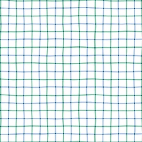 1" hand drawn grid/green and light blue