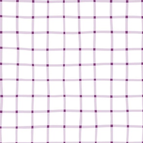 2" hand drawn grid/lavender with plum squares