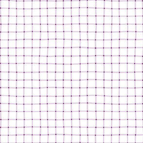 1" hand drawn grid/lavender with plum squares