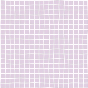 1" hand drawn grid/white on lavender 