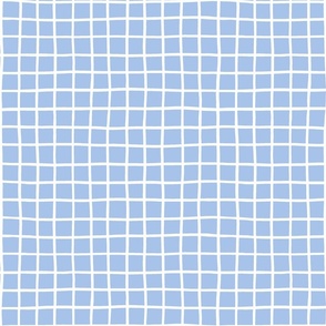 1" hand drawn grid/white on blue 