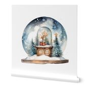 Snowy Christmas Winter Scene Snow Globe within a Snow Globe