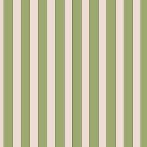 Green Stripes on Beige Background