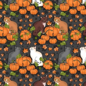 Kitty Cat Pumpkin Patch (Gray Day)