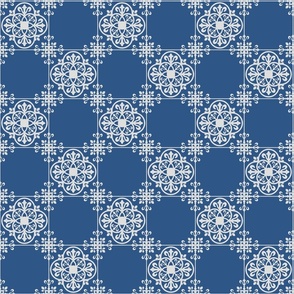 Delft Blue light lace mosaic vintage tiles
