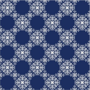 Delft Blue lace mosaic vintage tiles