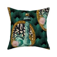 NY Statue of Liberty Bubble Gum in Teal and Black / Large Print 