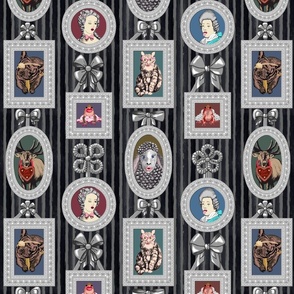 Whimsical royal portrait gallery  on  dark grey