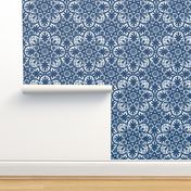 Bourgogne Tile ~  Lonely Angel ~ Blue & White & Bright  