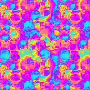 Trippy Rainbow Thermal Heatmap Psychedelic Mosaic Squares (Medium Scale)