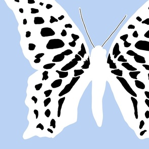 jumbo butterfly soldiers white and black on pastel navy blue