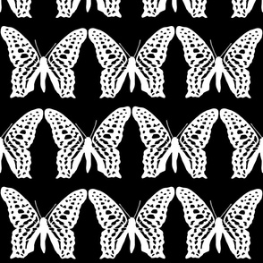 medium butterfly soldiers white on black
