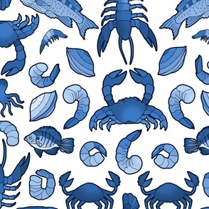 Coastal Crustaceans Seafood Company (Blue large scale) 