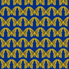 small butterfly soldiers dijon yellow and black on royal blue