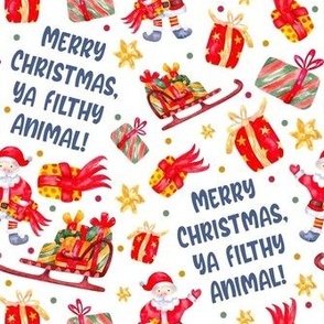 Medium Scale Merry Christmas Ya Filthy Animal Santa Holiday Humor