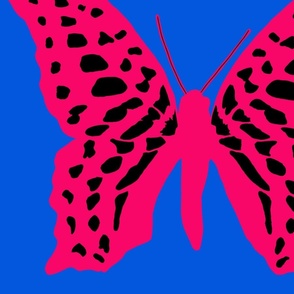 jumbo butterfly soldiers magenta and black on classic blue