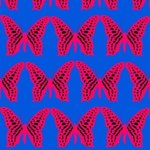 medium butterfly soldiers magenta and black on classic blue