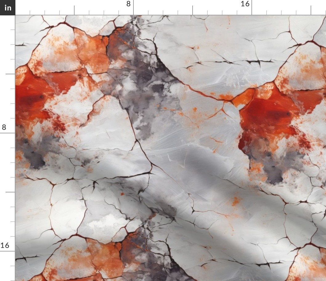 Orange and grey cracked 