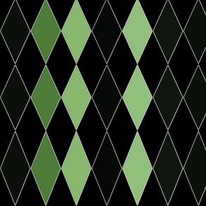 Harlequin Diamonds ~ in Light Green, Mint Green, Black, BGP4