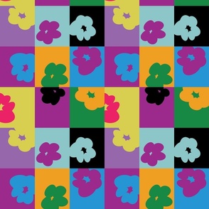 Totally 80s Bloom Pop Art Checkerboard Floral small