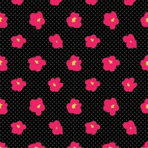 80 S Fluo Pink Black Bi Fabric, Wallpaper and Home Decor