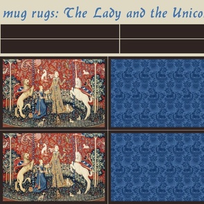 mug rugs: The Lady and the Unicorn (Taste)