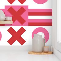 Noughts and Crosses - Candy - Large Cushion fronts combo