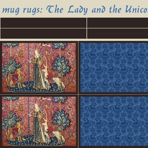 mug rugs: The Lady and the Unicorn (Touch)