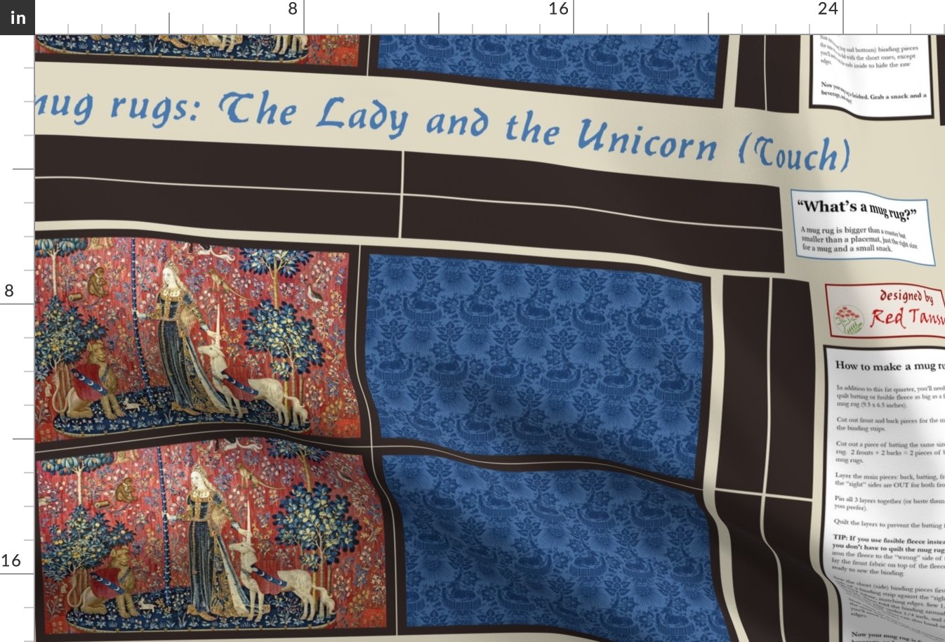 mug rugs: The Lady and the Unicorn (Touch)