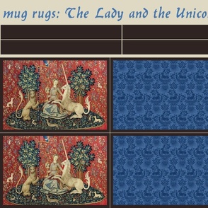 mug rugs: The Lady and the Unicorn (Sight)