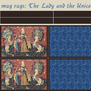 mug rugs: The Lady and the Unicorn (Smell)
