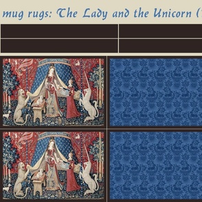 mug rugs: The Lady and the Unicorn (My One Desire)
