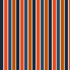 stripe  taupe navy blue grey orange burnt orange large
