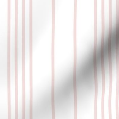 Pink Ticking Stripes - varied stripe - white and pink