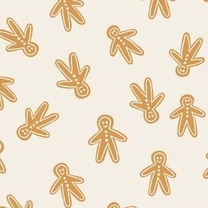 christmas gingerbread men (dark) on off white