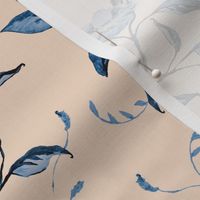 Ginger Jar Birds and Branches Blue on Peach