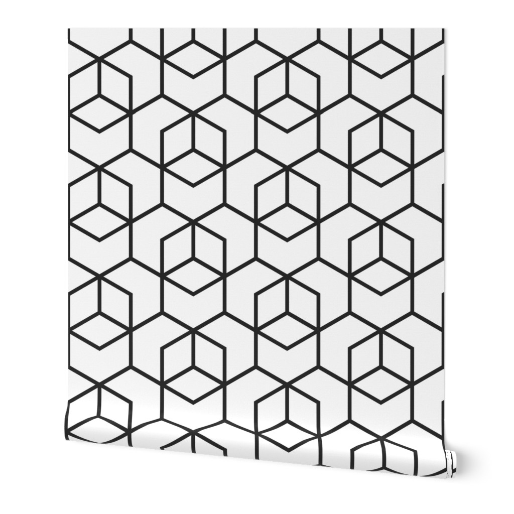 Hexagon trellis - black on white