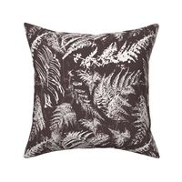 Modern Abstract Monochrome, Forest Ferns, Dark Pink and White, Medium