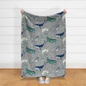 Atlantis Whales (grey) JUMBO