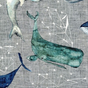 Atlantis Whales (grey) JUMBO