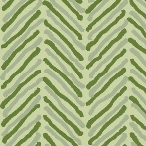 xxl-Drawn Herringbone chevron - shades of sage green