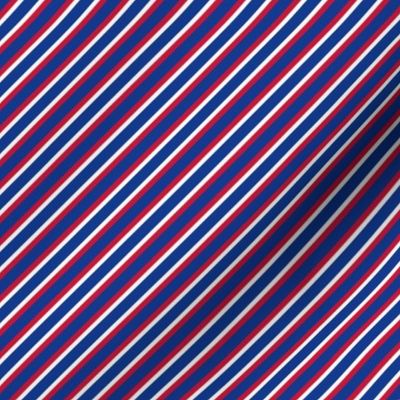 Bigger Scale Team Spirit Football Sporty Diagonal Stripes in Buffalo Bills Colors Royal Blue and Red